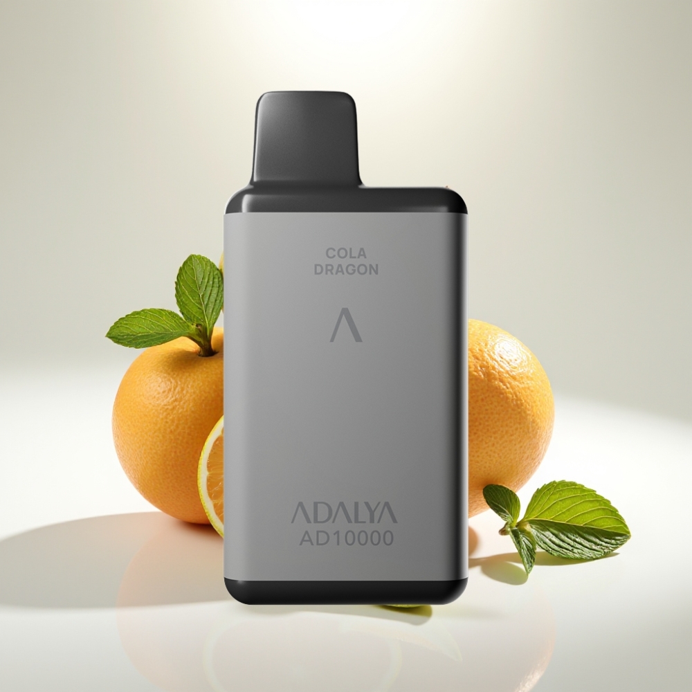 Adalya AD 10000 Puffs Disposable Vape Mätový Bod, 14 ml, 2% nikotín, USB-C, 650 mAh, priestorovo sivá