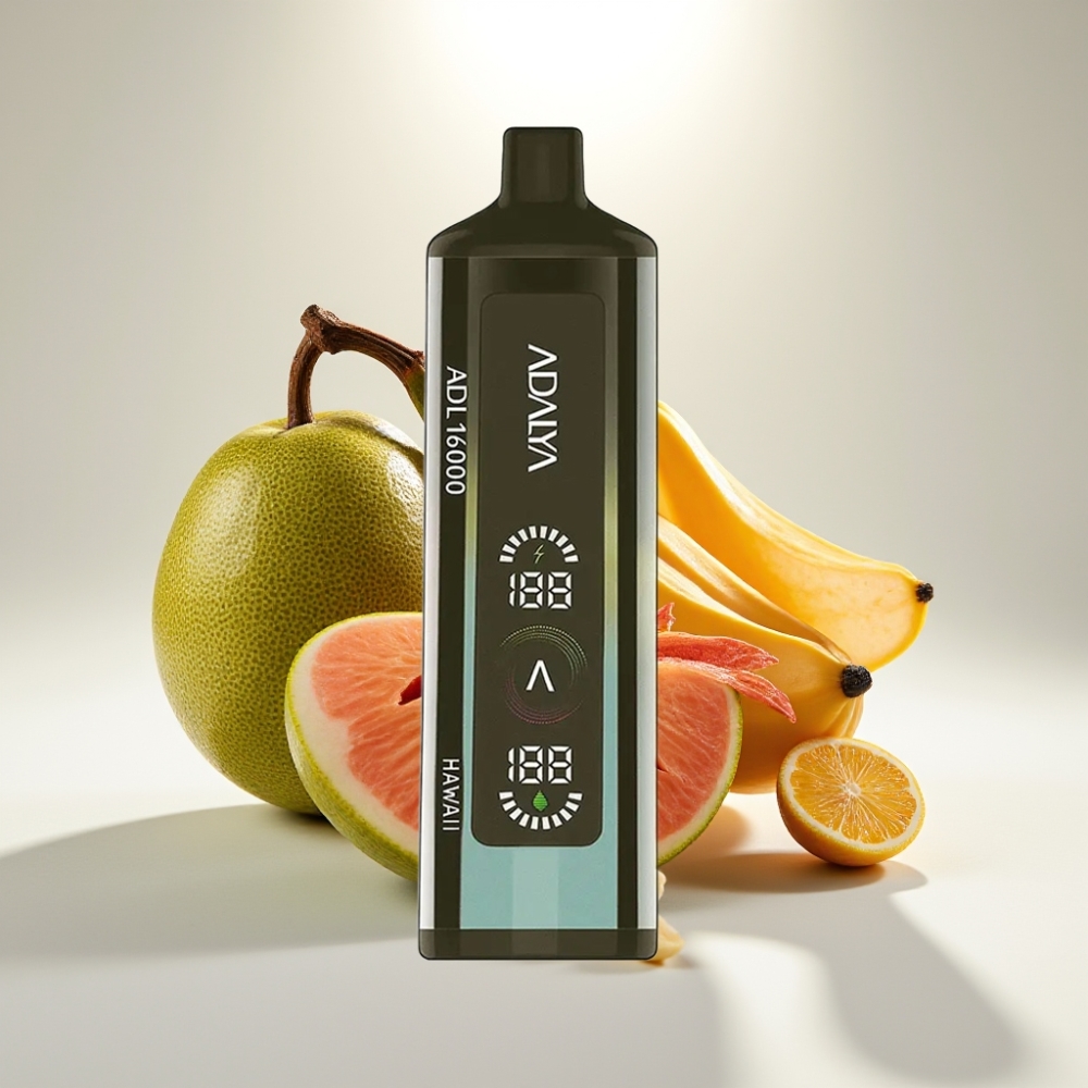 Adalya ADL 16000 PRO Puffs Disposable Vape Hawaii – 16 000 potiahov, digitálny displej, Smart Mesh Coil, USB-C, 25ml