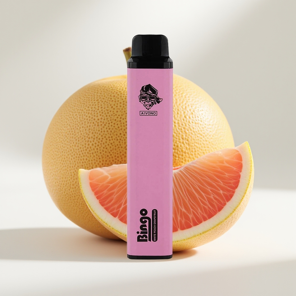 Aivono AIM BINGO 4000 Puffs Disposable Vape Biela Broskyňa Grepfruit – 10 mL, 1000mAh, až 4000 potiahnutí