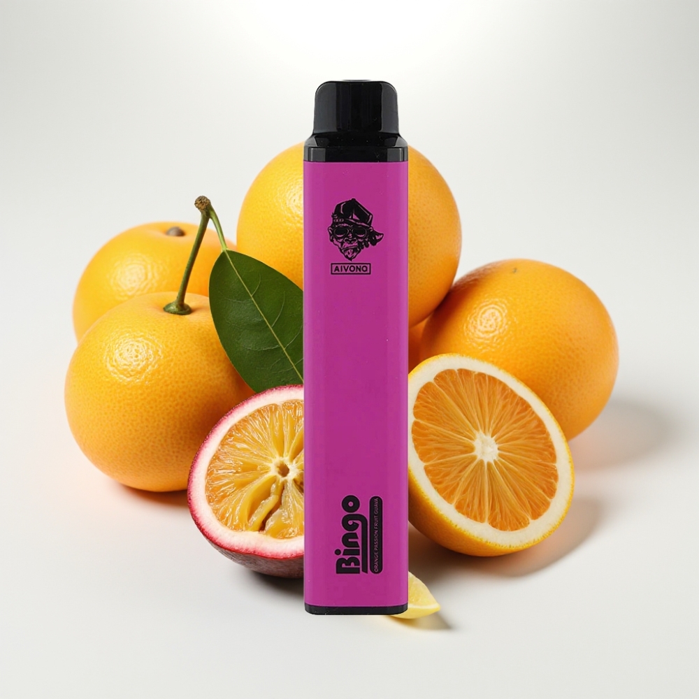 Aivono AIM BINGO 4000 Puffs Disposable Vape Pomeranč Marakuja Guava – 10 mL, 1000mAh, až 4000 potiahnutí