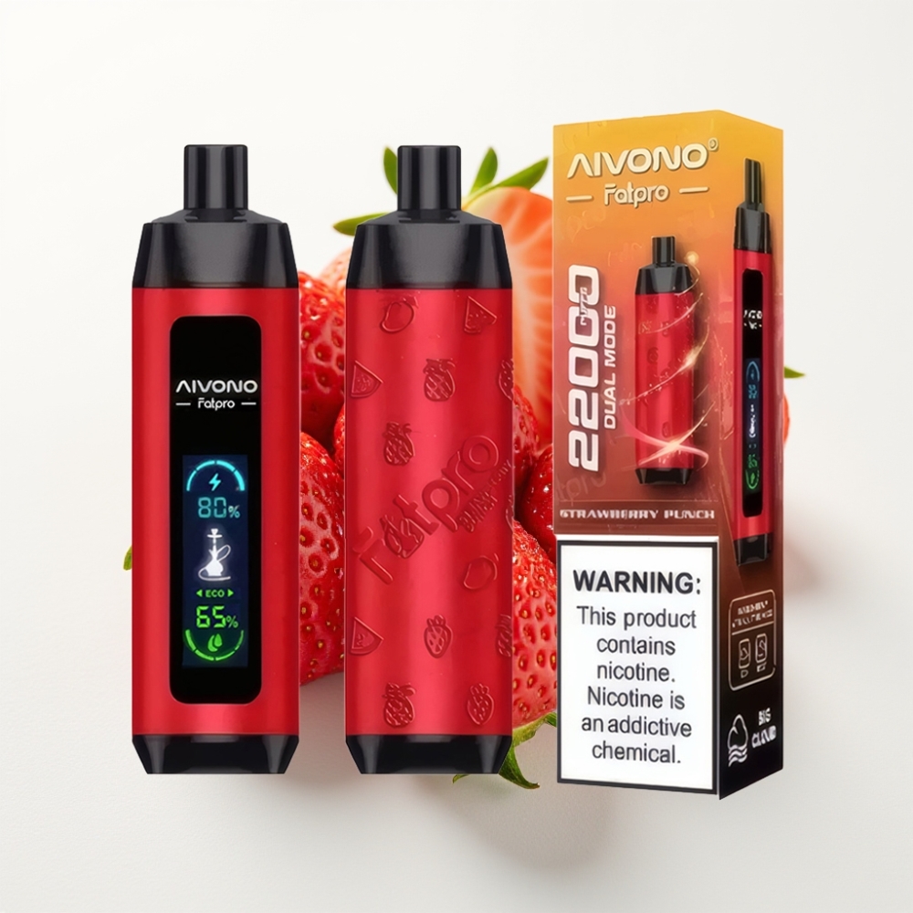 Aivono AIM FATPRO 22000 Puffs – 28ml, 600mAh, 0.6 ohm, Jahodový Punch