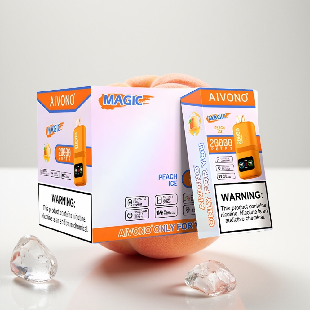 Aivono AIM MAGIC 20000 Puffs – 26ml, Dual Mesh Coil, LCD, Typ-C, 600mAh, Broskyňa Ľadová