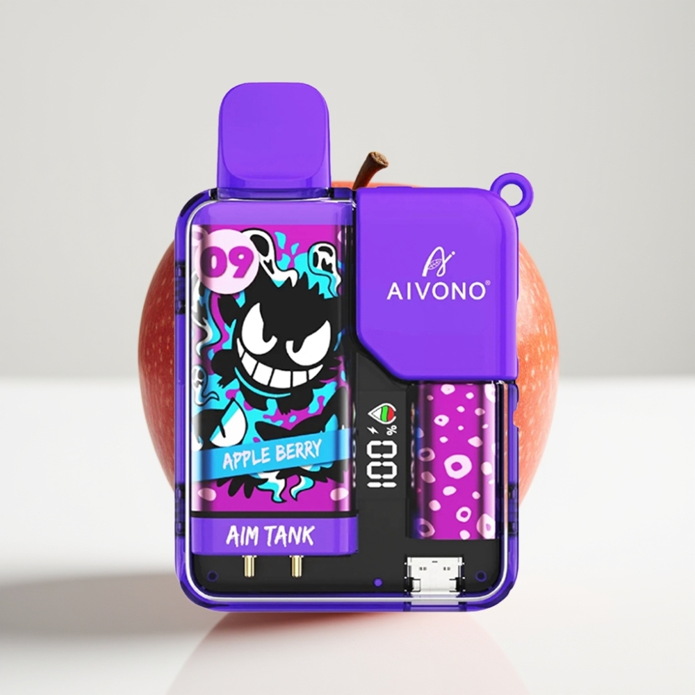 Aivono AIM-TANK 9500 Puffs – 18ml, 650mAh, LCD, 1.2ohm Mesh, Jablko Bobule