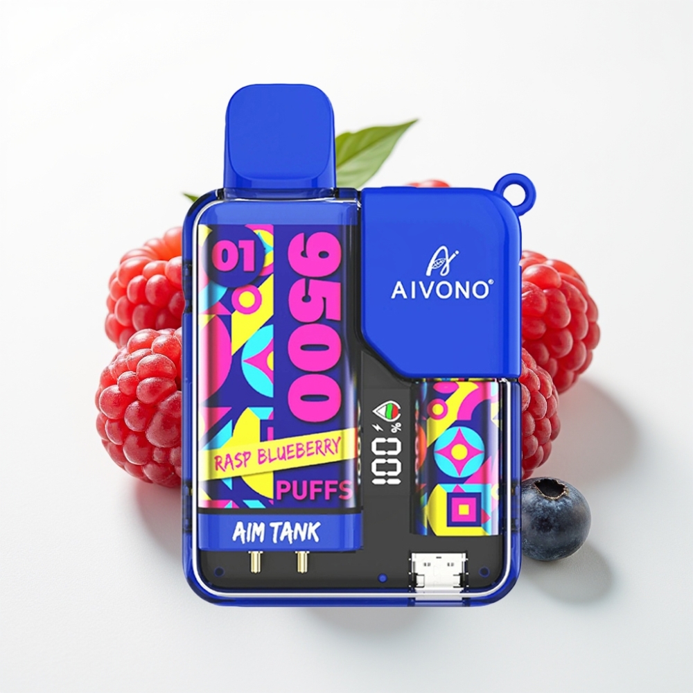 Aivono AIM-TANK 9500 Puffs – 18ml, 650mAh, LCD, 1.2ohm Mesh, Malina Čučoriedka