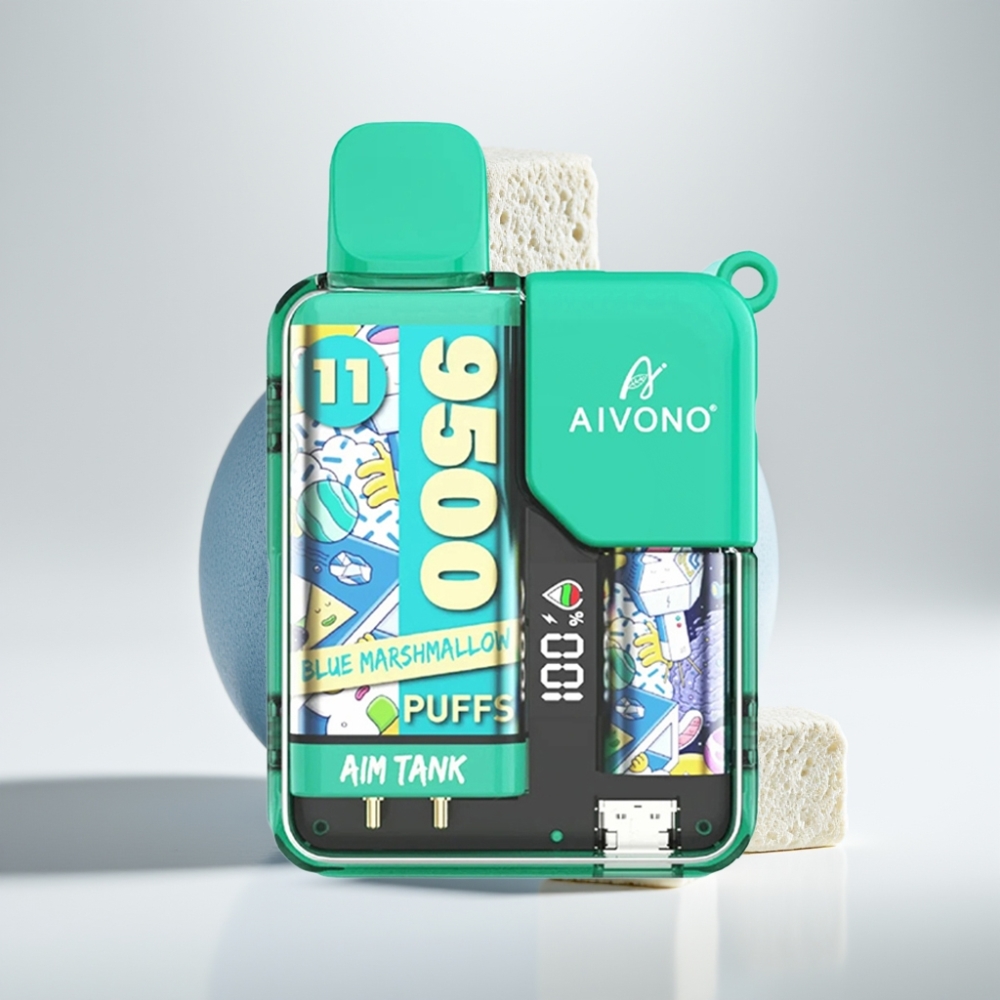 Aivono AIM-TANK 9500 Puffs – 18ml, 650mAh, LCD, 1.2ohm, Modrá Marshmallow
