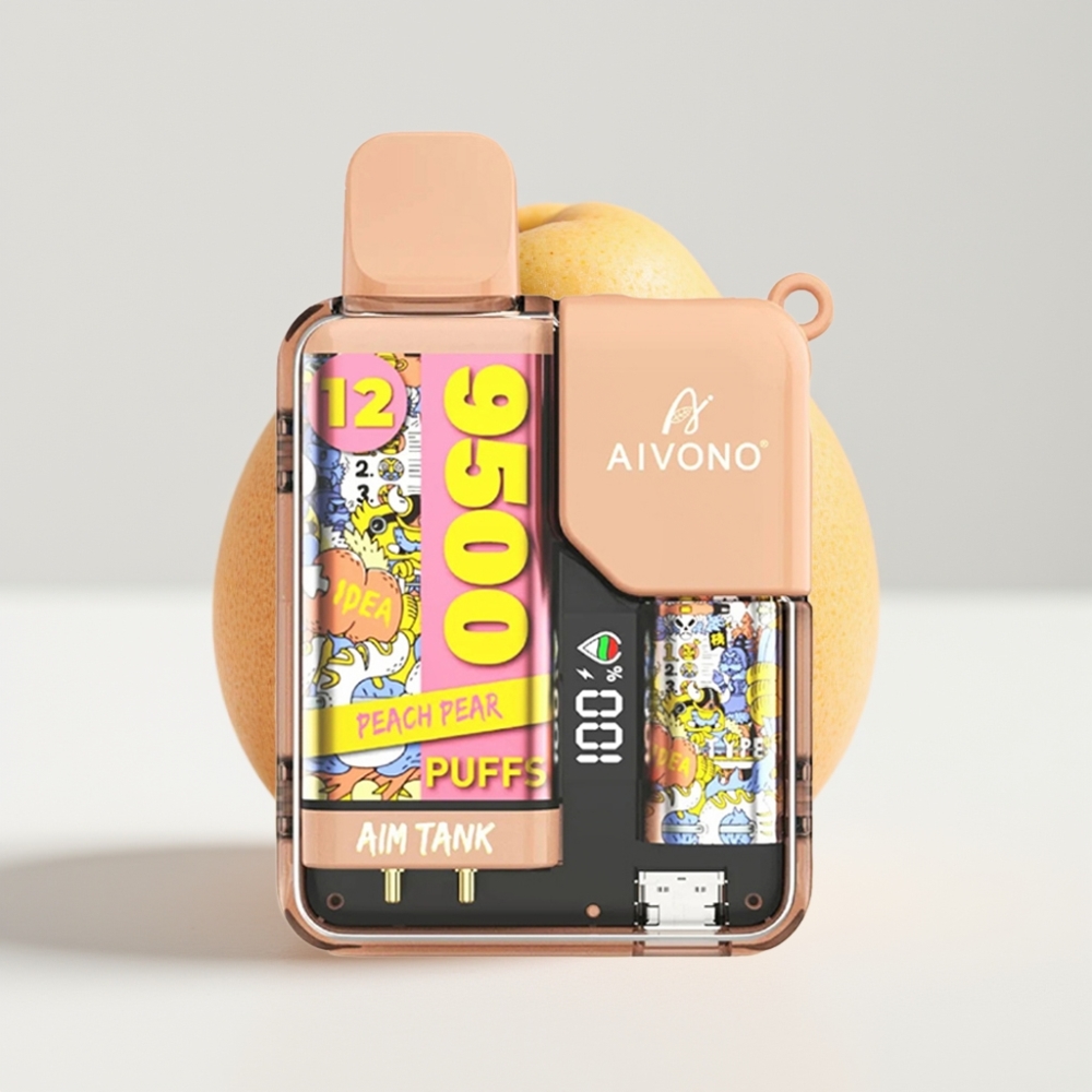 Aivono AIM-TANK 9500 Puffs – Broskyňa Hruška, 18ml, 650mAh, LCD, 1.2ohm Mesh