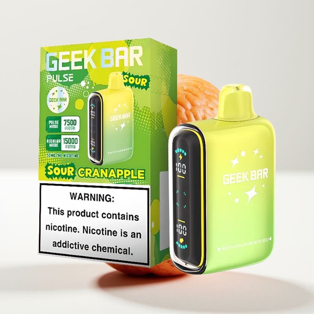 GEEK BAR Pulse 15000 Puffs Disposable Vape Kyslá Edícia – 16ML, 5% Nikotín, USB-C