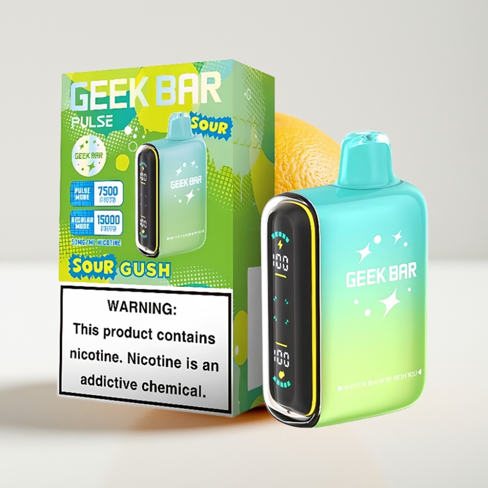 GEEK BAR Pulse 15000 Puffs Disposable Vape Kyslá Edícia – 16ML, 5% Nikotín, USB-C