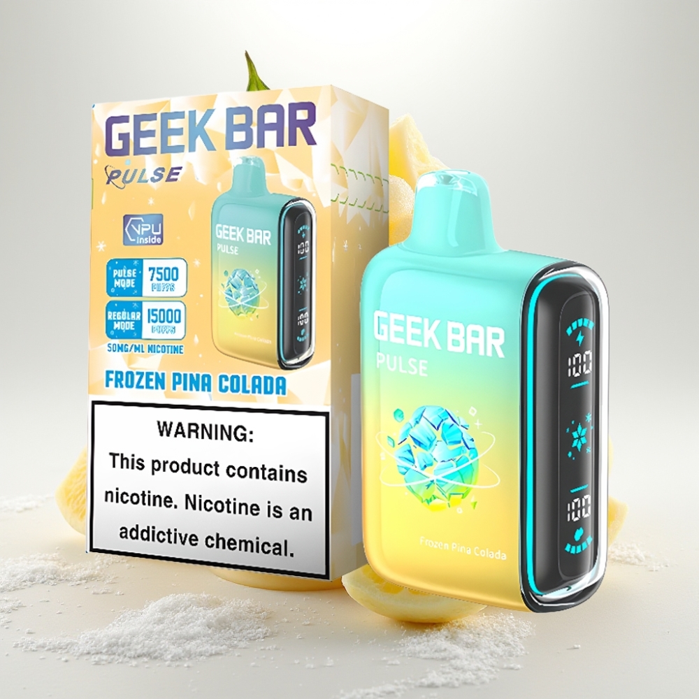 GEEK BAR Pulse 15000 Puffs Disposable Vape Mrazená Edícia – 16ML, 5%, Nastaviteľný prietok vzduchu