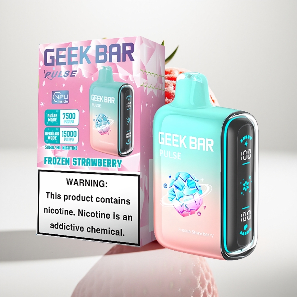 GEEK BAR Pulse 15000 Puffs Disposable Vape Mrazená Edícia – 16ML, 5%, Nastaviteľný prietok vzduchu