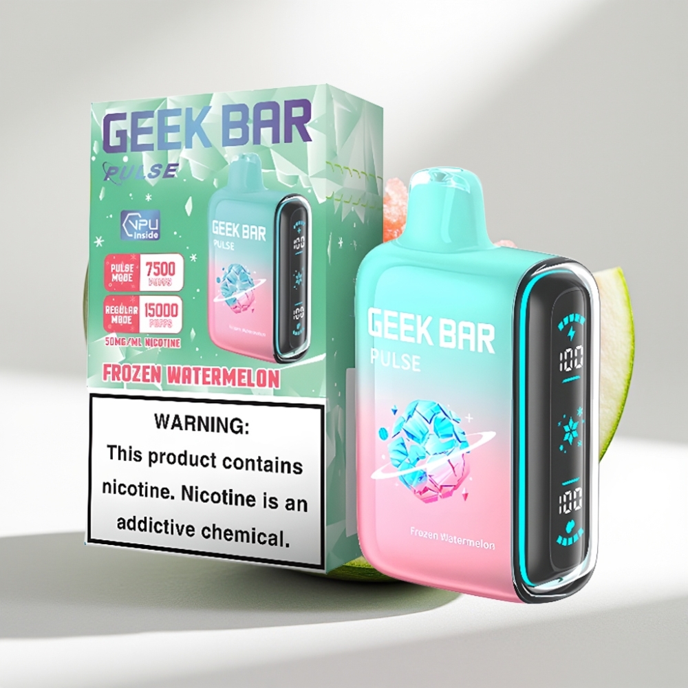 GEEK BAR Pulse 15000 Puffs Disposable Vape Mrazená Edícia – 16ML, 5%, Nastaviteľný prietok vzduchu