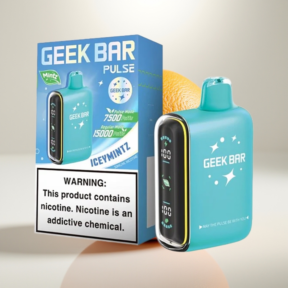 Geek Bar Pulse 15000 Puffs Mintová Edícia – 16ML, 5% Nikotín, Nastaviteľný Prietok Vzduchu