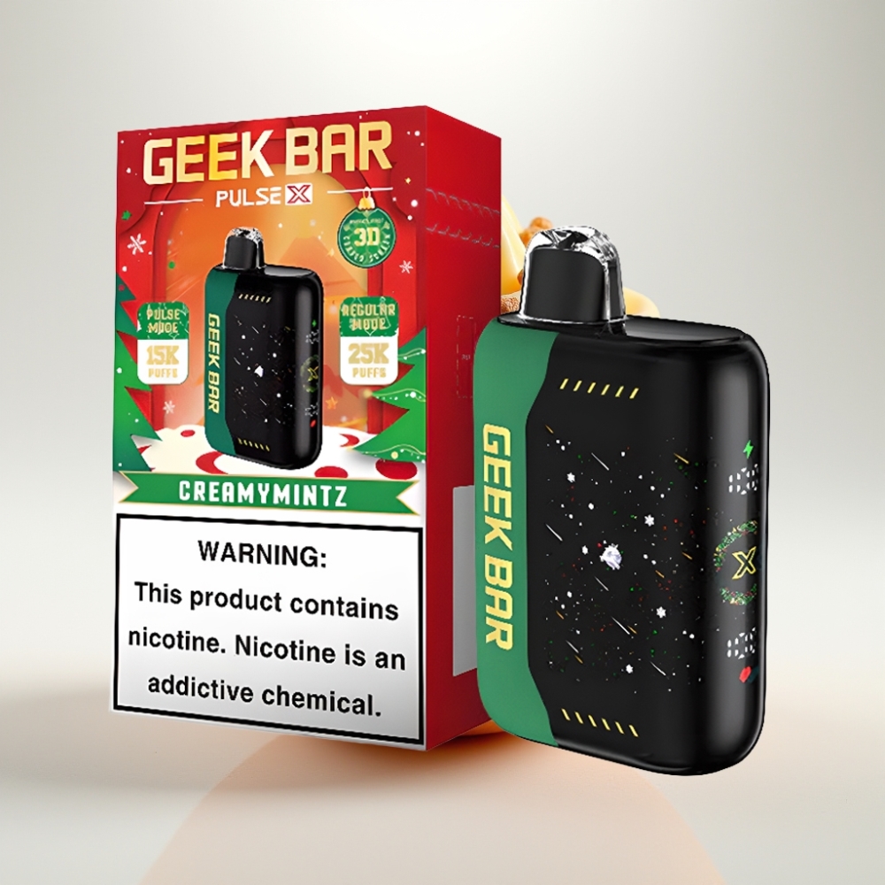 Geek Bar Pulse X 25000 Puffs – 25000 Záhľukov, 18mL Tekutiny, 0-5% Nikotínu, Vianočná Edícia