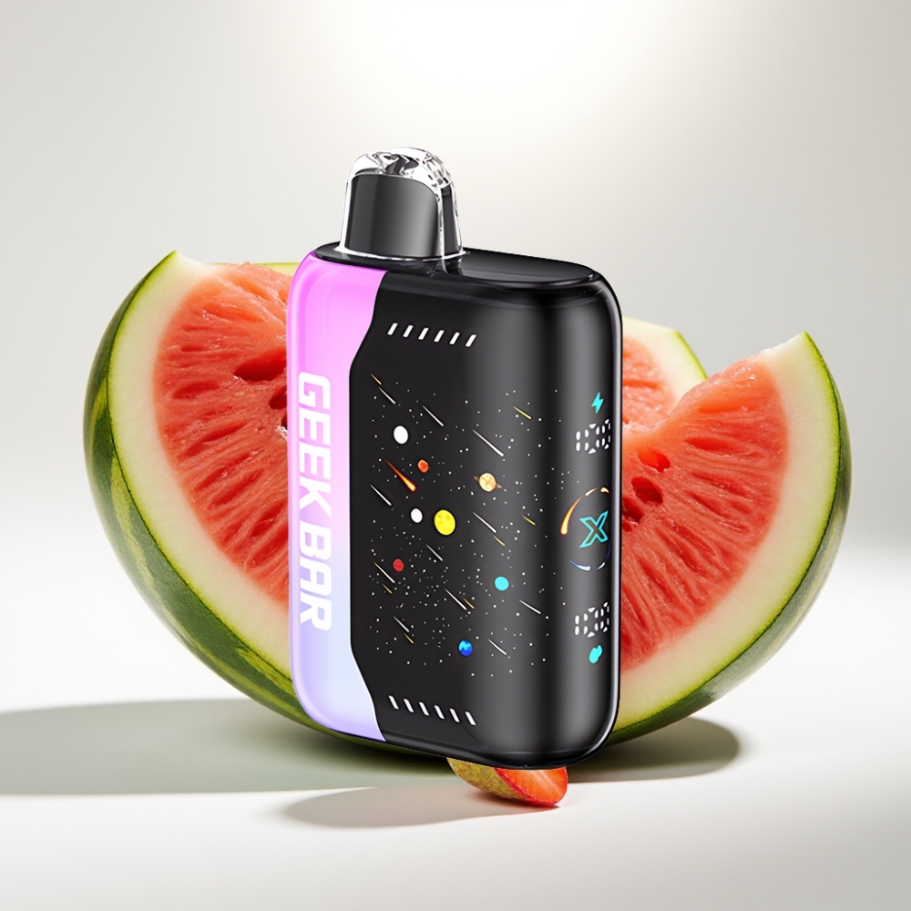 GEEK BAR Pulse X 42K Puffs Meteor Edition Jahodový Vodný Melón, 820mAh, 3D zakrivený displej, Dual Mesh Coil