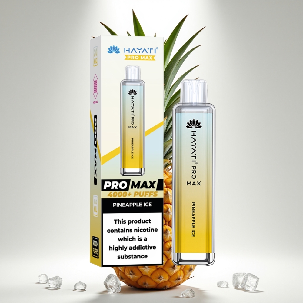 Hayati Pro Max 4000 Puffs Disposable Vape Ananásový ľad, 2ml/10ml, 1400mAh, 5% Nikotín