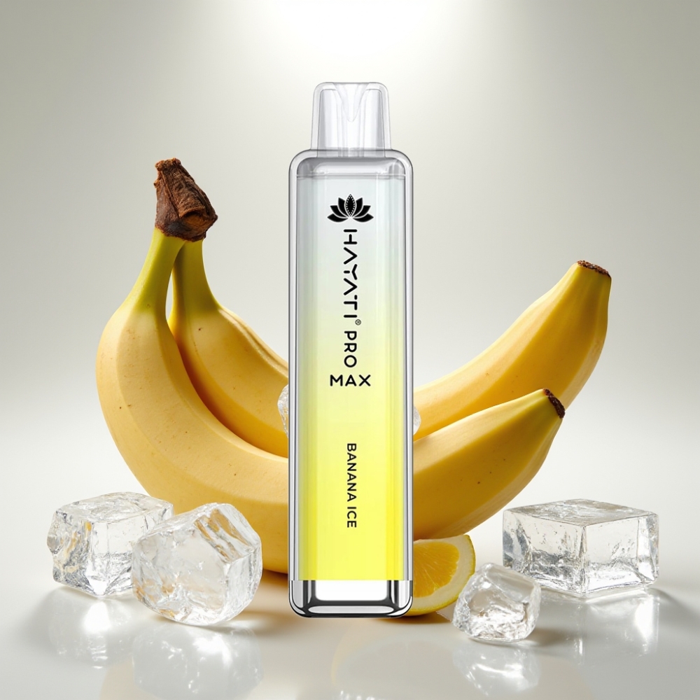 Hayati Pro Max 4000 Puffs Disposable Vape Banánový ľad – 1400mAh, 2ml/10ml, Dual 1.1 Ohm Mesh Coil Hayati Pro Max 4000 Puffs Disposable Vape Banánový ľad – 1400mAh, 2ml/10ml, Dual 1.1 Ohm Mesh Coil