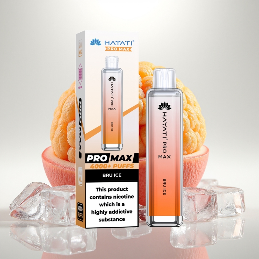 Hayati Pro Max 4000 Puffs Disposable Vape Bru Ľad – 1400mAh, 2%/5% Nikotín, Dual 1.1 Ohm Mesh Coil