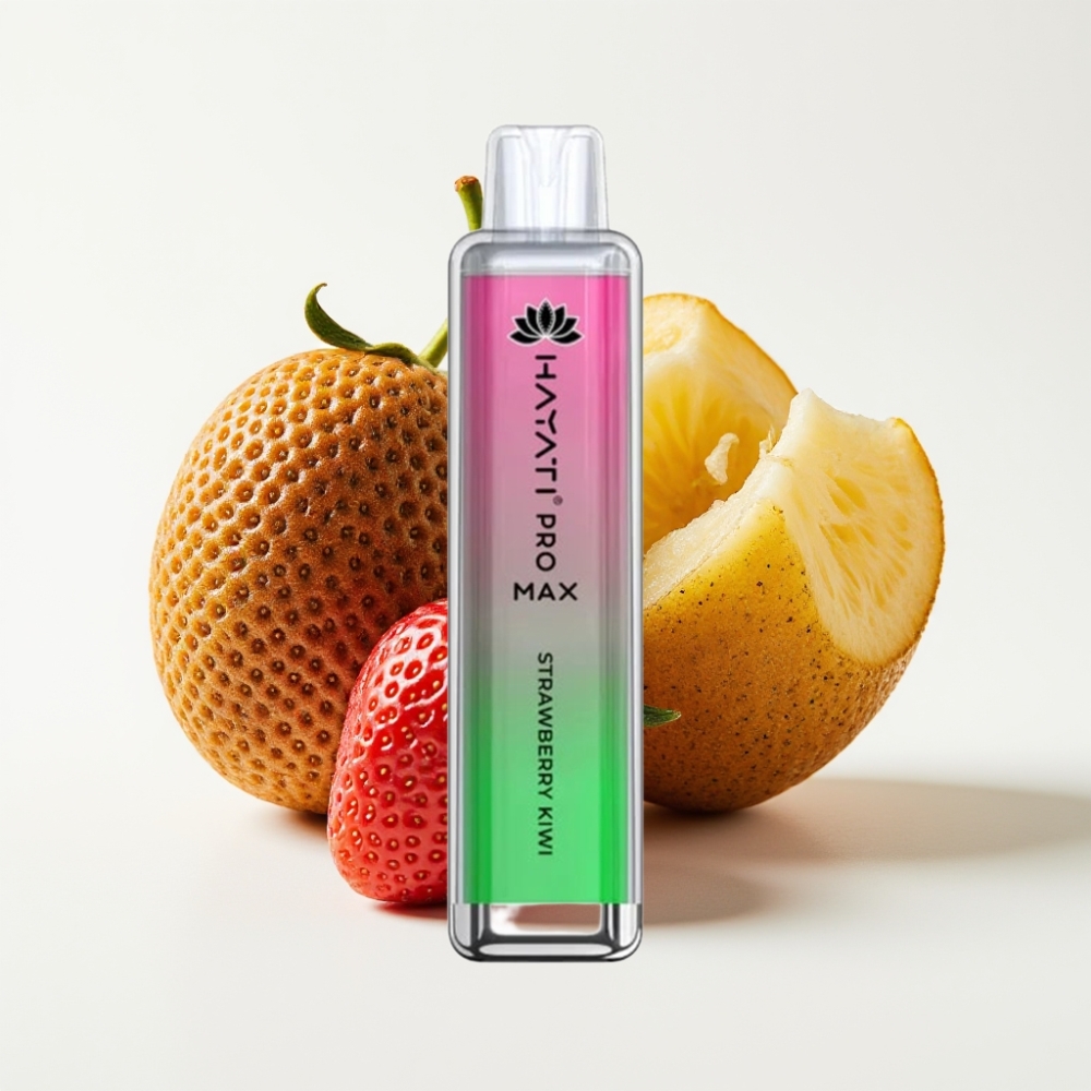 Hayati Pro Max 4000 Puffs Disposable Vape Jahoda Kiwi, 4000 potiahnutí, 1400mAh batéria, 2ml/10ml nádrž Hayati Pro Max 4000 Puffs Disposable Vape Jahoda Kiwi, 4000 potiahnutí, 1400mAh batéria, 2ml/10ml nádrž