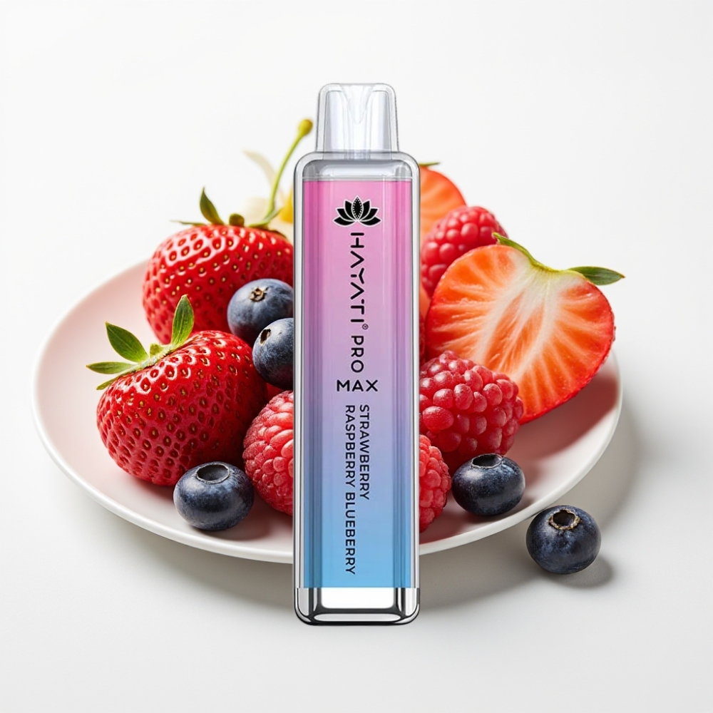 Hayati Pro Max 4000 Puffs Disposable Vape Jahodová Malinová Čučoriedková – 1400mAh, 2ml/10ml, 5% Nikotín, Duálna 1.1 Ohm Mriežka Hayati Pro Max 4000 Puffs Disposable Vape Jahodová Malinová Čučoriedková – 1400mAh, 2ml/10ml, 5% Nikotín, Duálna 1.1 Ohm Mriežka