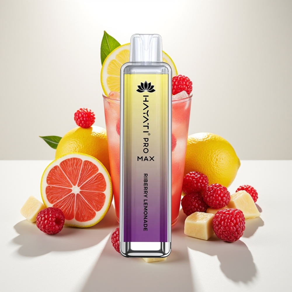 Hayati Pro Max 4000 Puffs Disposable Vape Malinová Limonáda – 1400mAh, 2ml/10ml, Dual 1.1 Ohm Mesh Coil