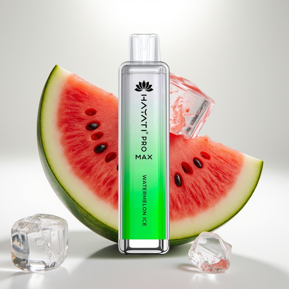 Hayati Pro Max 4000 Puffs Disposable Vape Melónový ľad, 2%/5% Nikotín, 1400mAh, 2ml+10ml