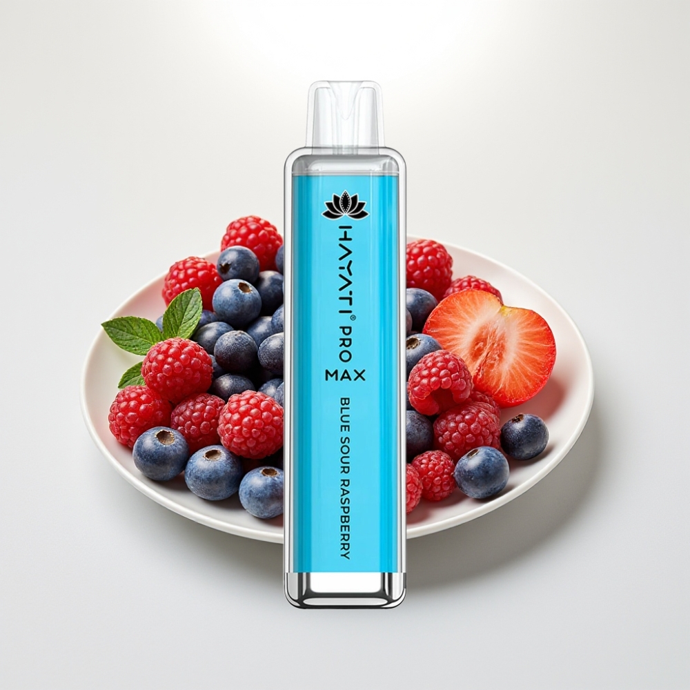 Hayati Pro Max 4000 Puffs Disposable Vape Modrá Kyslá Malina, 1400mAh, 2ml/10ml, 4000 potiahnutí