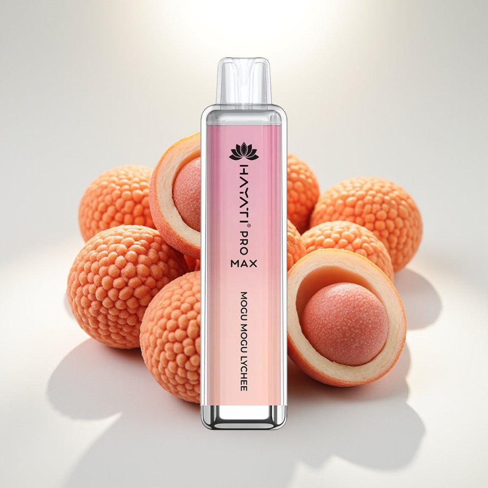 Hayati Pro Max 4000 Puffs Disposable Vape Mogu Mogu Lychee, 1400mAh batéria, 2ml nádrž, 10ml auto doplňovanie, 2% a 5% nikotín