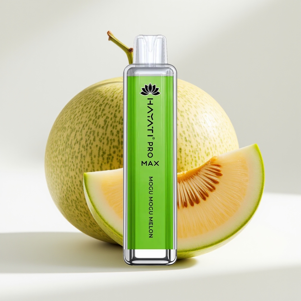 Hayati Pro Max 4000 Puffs Disposable Vape Mogu Mogu Melón, 1400mAh batéria, 2ml nádrž s 10ml auto dopĺňaním, 5% Nikotín