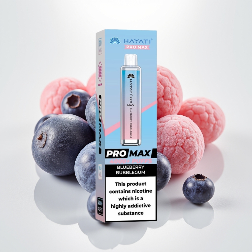 Hayati Pro Max 4000 Puffs Disposable Vape Prúdová žuvačka – 1400mAh batéria, 2ml/10ml nádrž, 5% nikotín