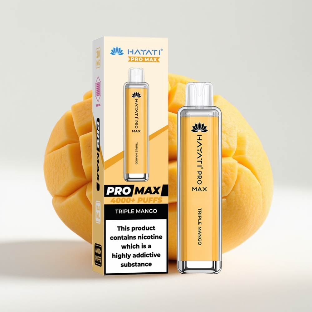 Hayati Pro Max 4000 Puffs Disposable Vape Trojitý Mango – 1400mAh, 2ml/10ml, 1.1 Ohm Dual Mesh