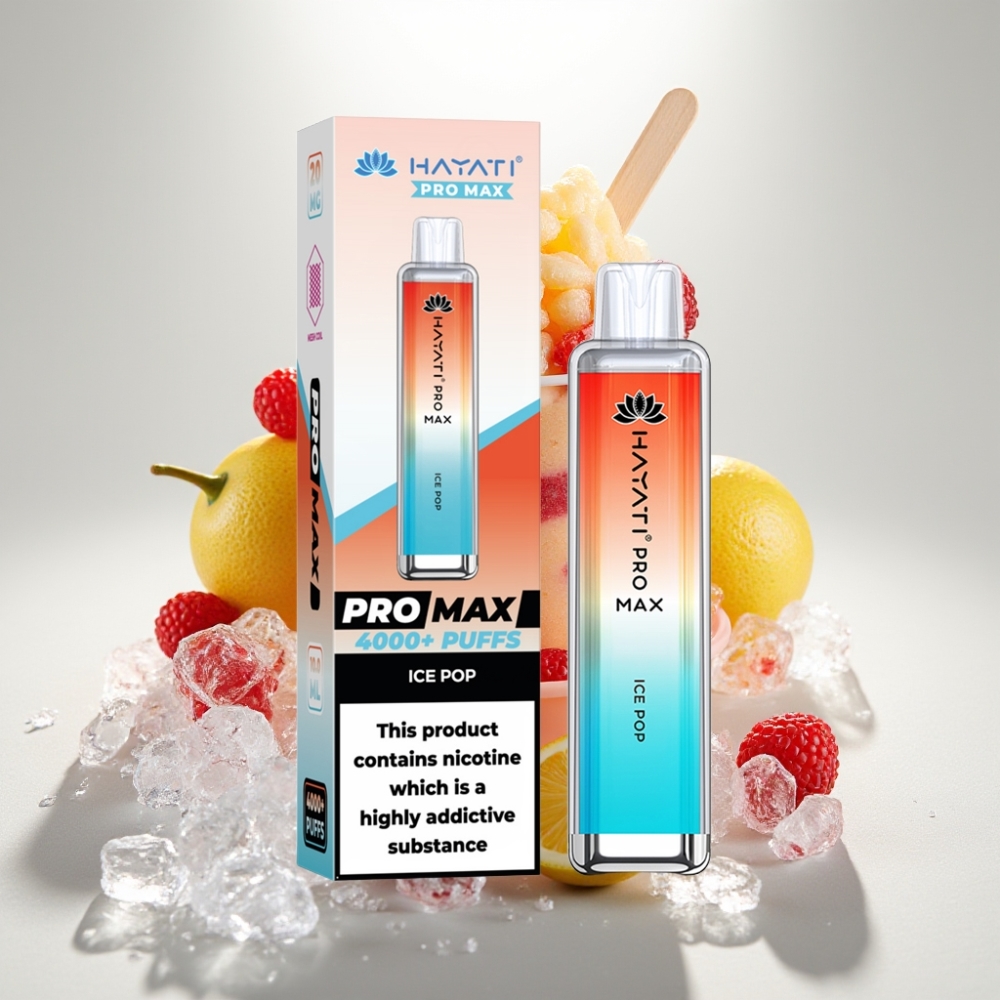 Hayati Pro Max 4000 Puffs Disposable Vape Ľadový Cukrík, 2ml/10ml nádrž, 1400mAh batéria, 5% Nikotín