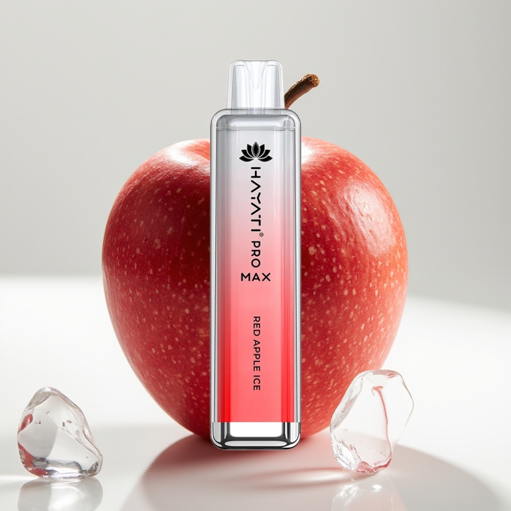 Hayati Pro Max 4000 Puffs Disposable Vape Červené Jablko s Ľadom – 2%/5% Nikotín, 1400mAh, 10ml Hayati Pro Max 4000 Puffs Disposable Vape Červené Jablko s Ľadom – 2%/5% Nikotín, 1400mAh, 10ml