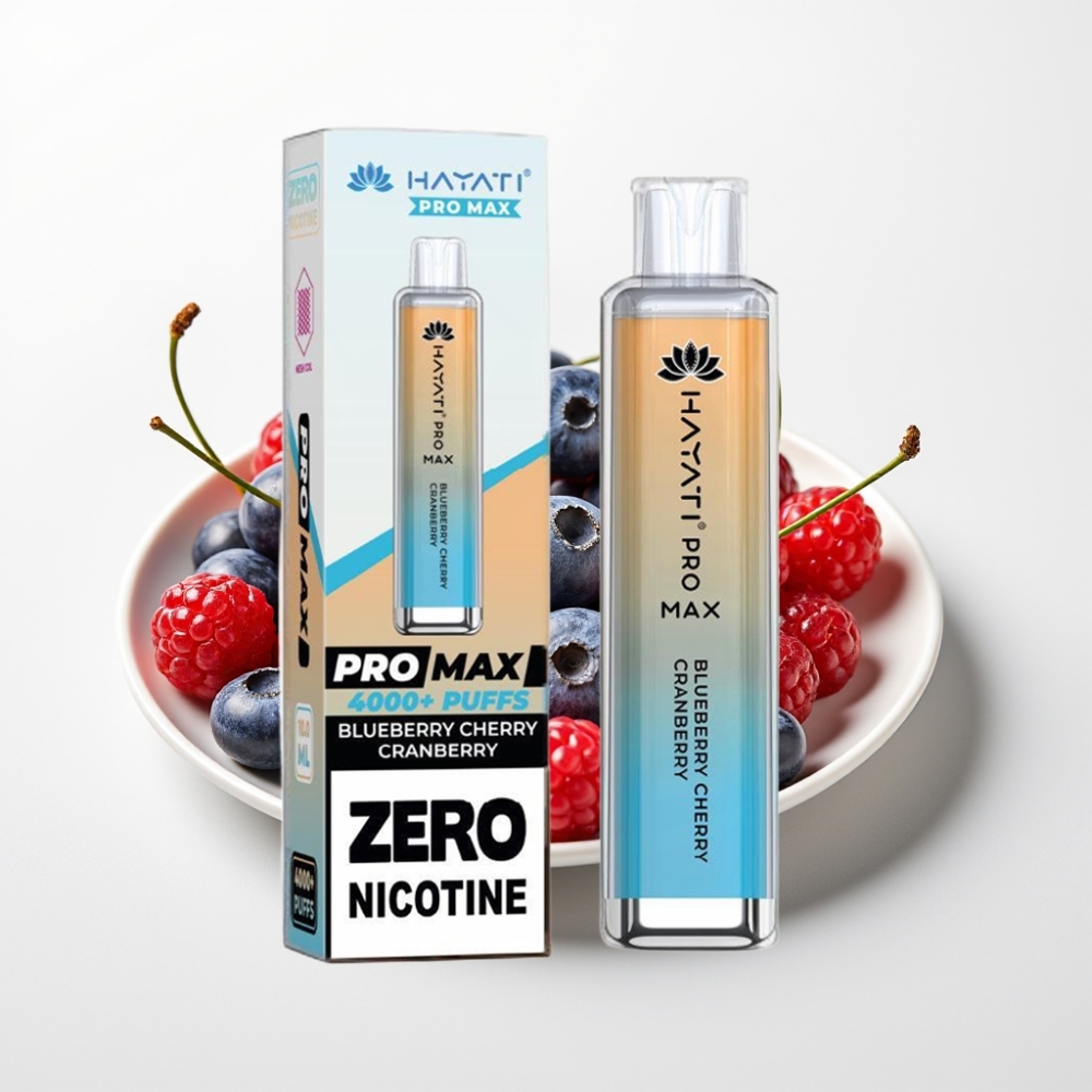 Hayati Pro Max 4000 Puffs Disposable Vape Čučoriedka Čerešňa Brusnica – 4000 potiahnutí, 1400mAh, dobíjateľná