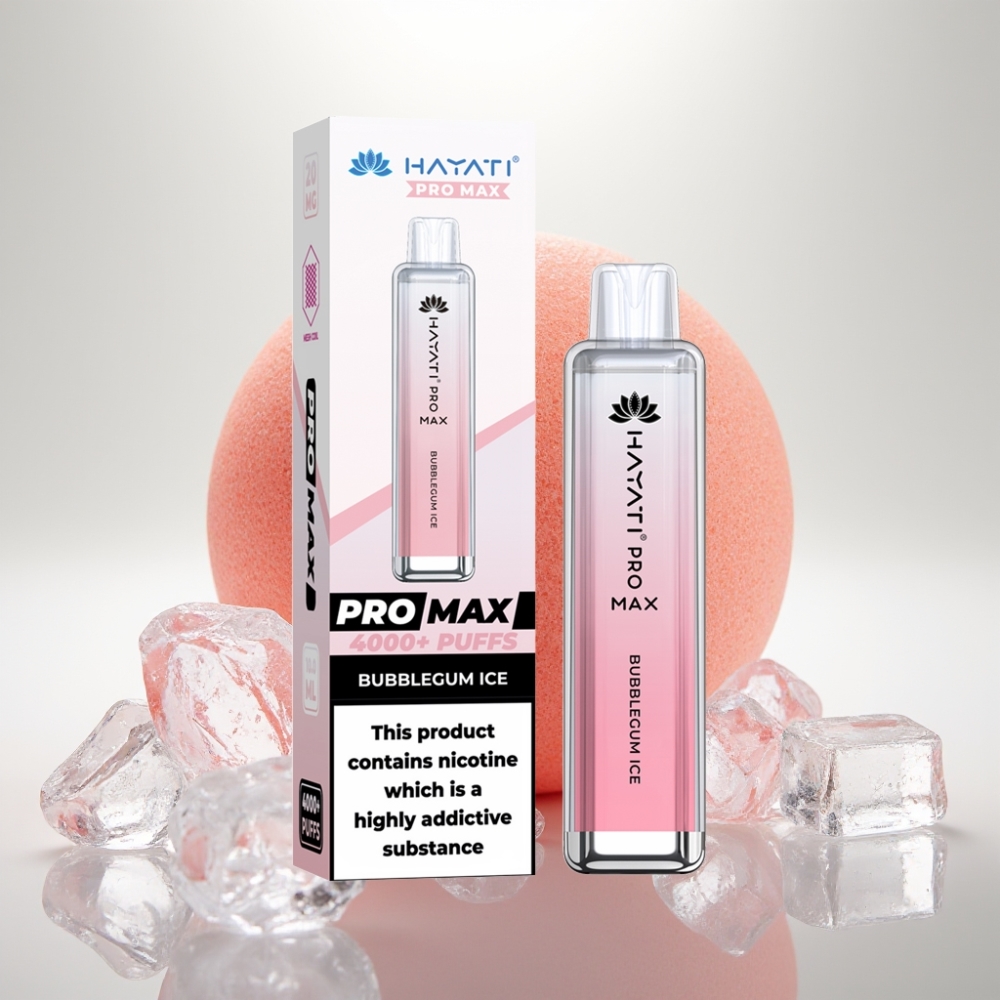 Hayati Pro Max 4000 Puffs Disposable Vape Žuvačkový ľad, 2ml/10ml, 1400mAh, 5% Nikotín