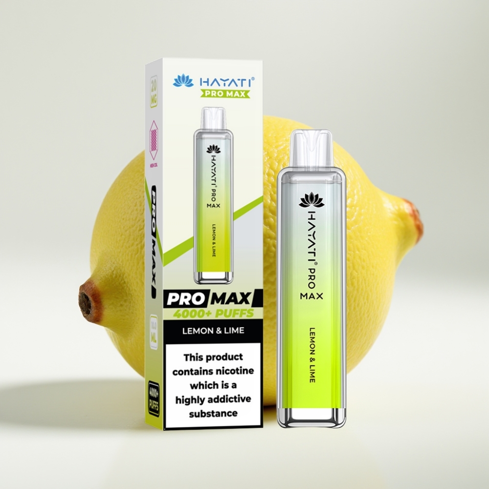 Hayati Pro Max 4000 Puffs Jednorázová E-cigareta Citrón a Lípa, 2ml/10ml, 1400mAh, 5% Nikotín