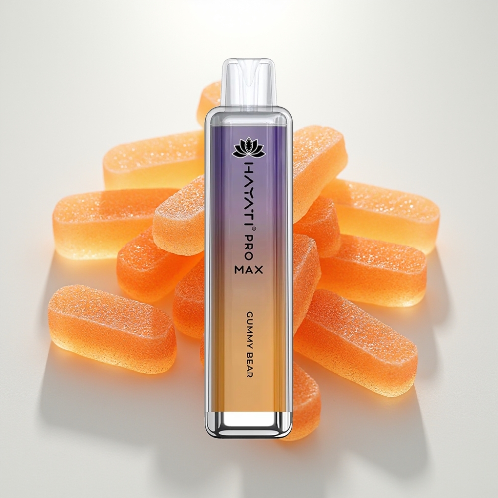 Hayati Pro Max 4000 Puffs Jednorázová E-cigareta Gummy Bear, 2%/5% Nikotín, 1400mAh Batéria, Dual 1.1 Ohm Mesh Coil