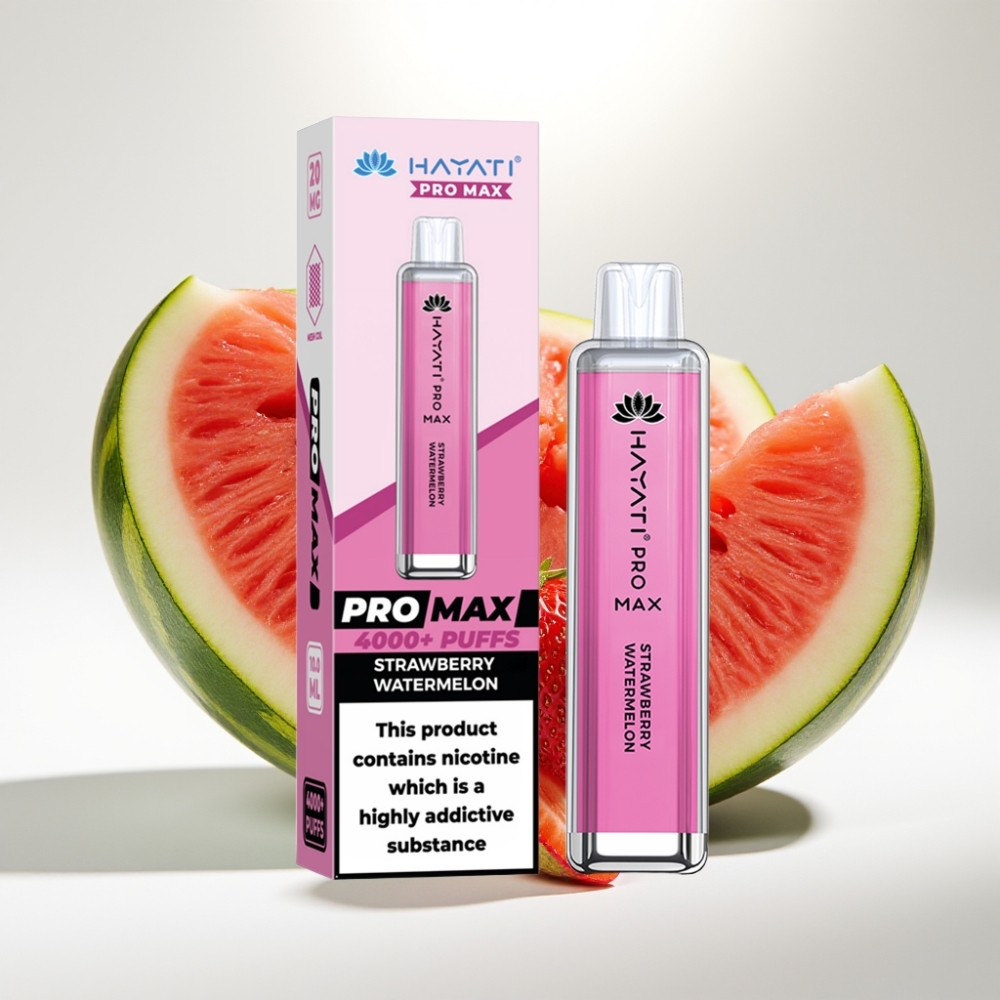 Hayati Pro Max 4000 Puffs Jednorázová E-cigareta Jahoda Vodný Melón, 2ml/10ml, 1400mAh, 5% Nikotín