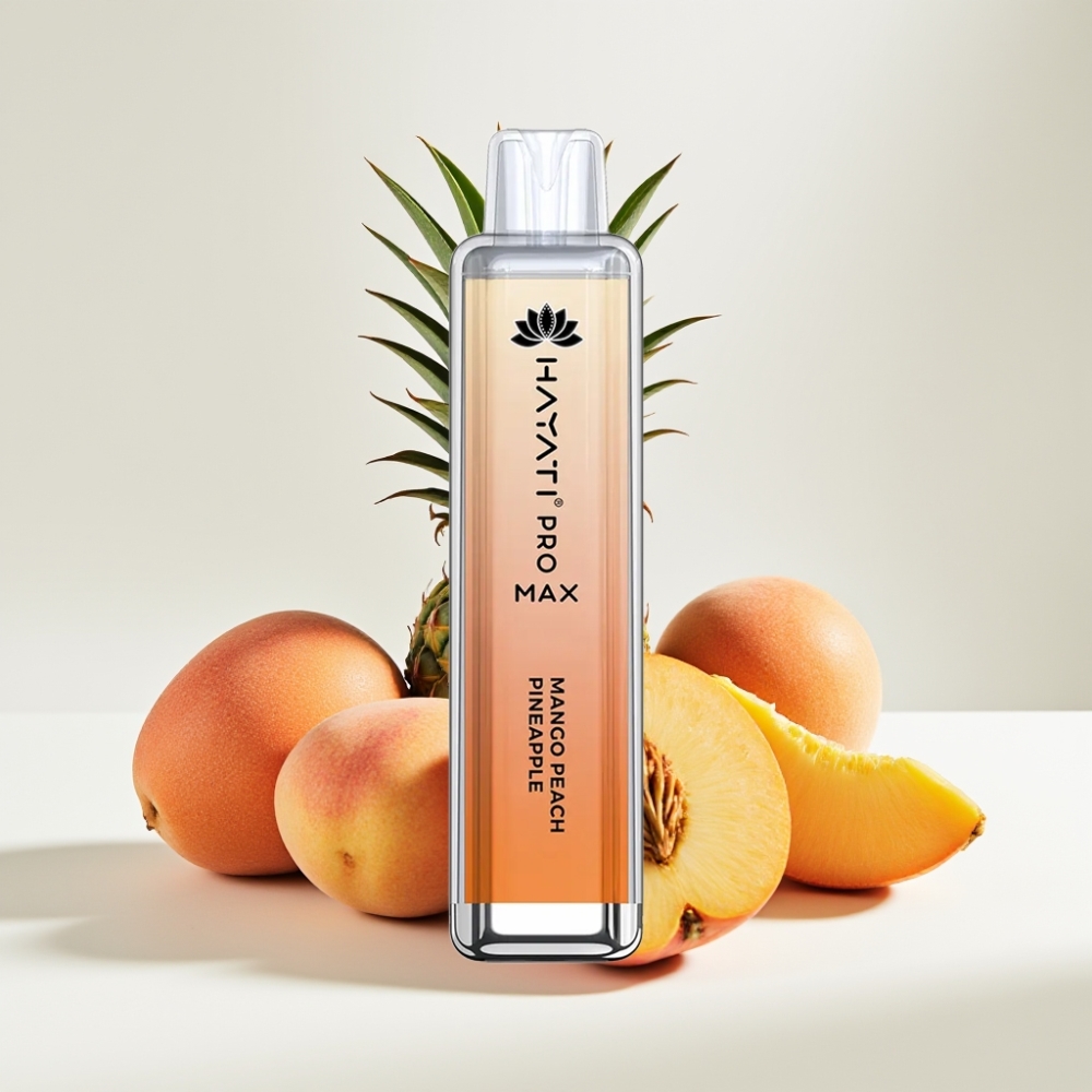 Hayati Pro Max 4000 Puffs Jednorazová E-cigareta Mango Broskyňa Ananás – 1400mAh, 2ml/10ml, Dual 1.1 Ohm Mesh Coil