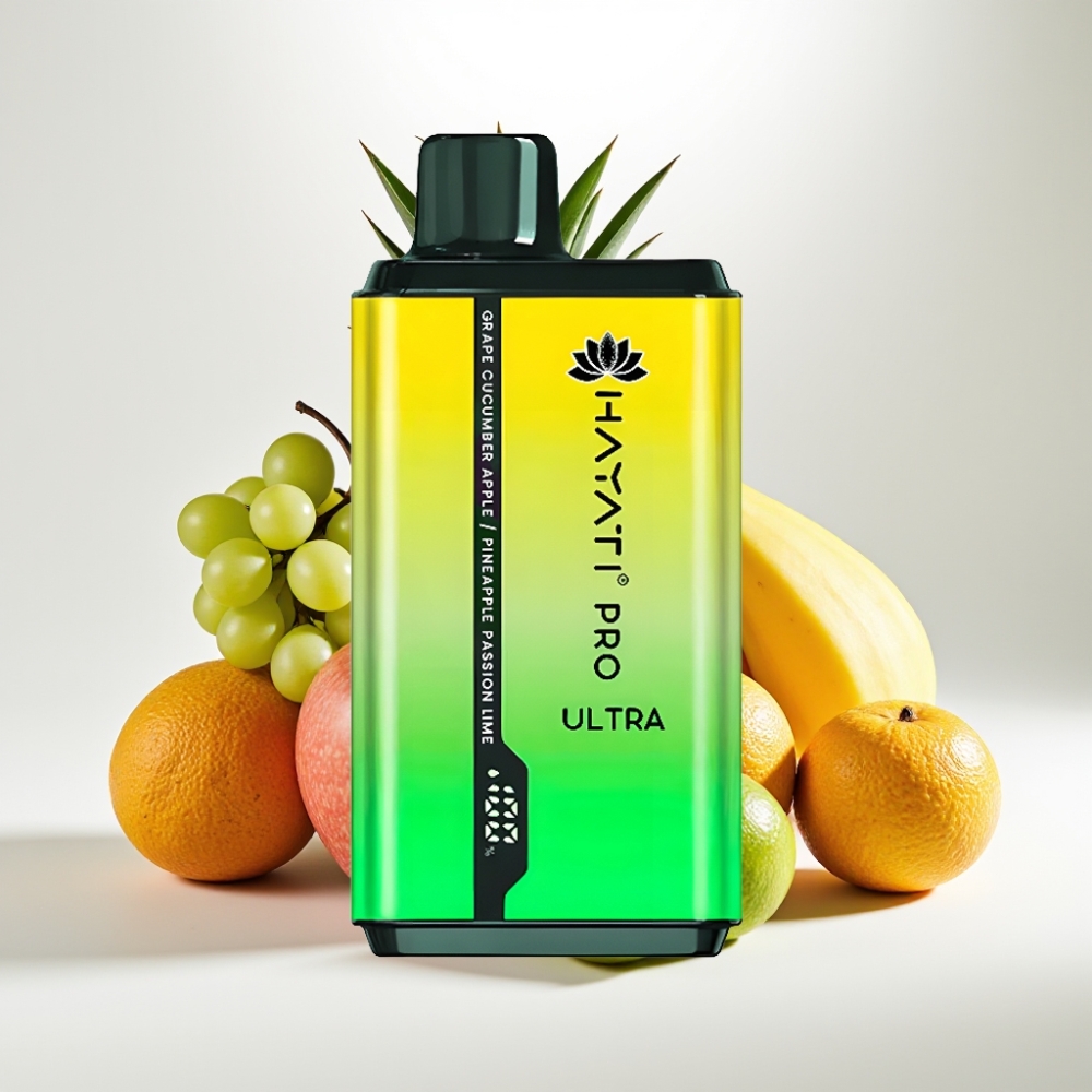 Hayati Pro Ultra 15000 Fajky – 2×12ml, 2% Nikotín, Hrozno Uhorka Ananás Maracuja Hayati Pro Ultra 15000 Fajky – 2×12ml, 2% Nikotín, Hrozno Uhorka Ananás Maracuja