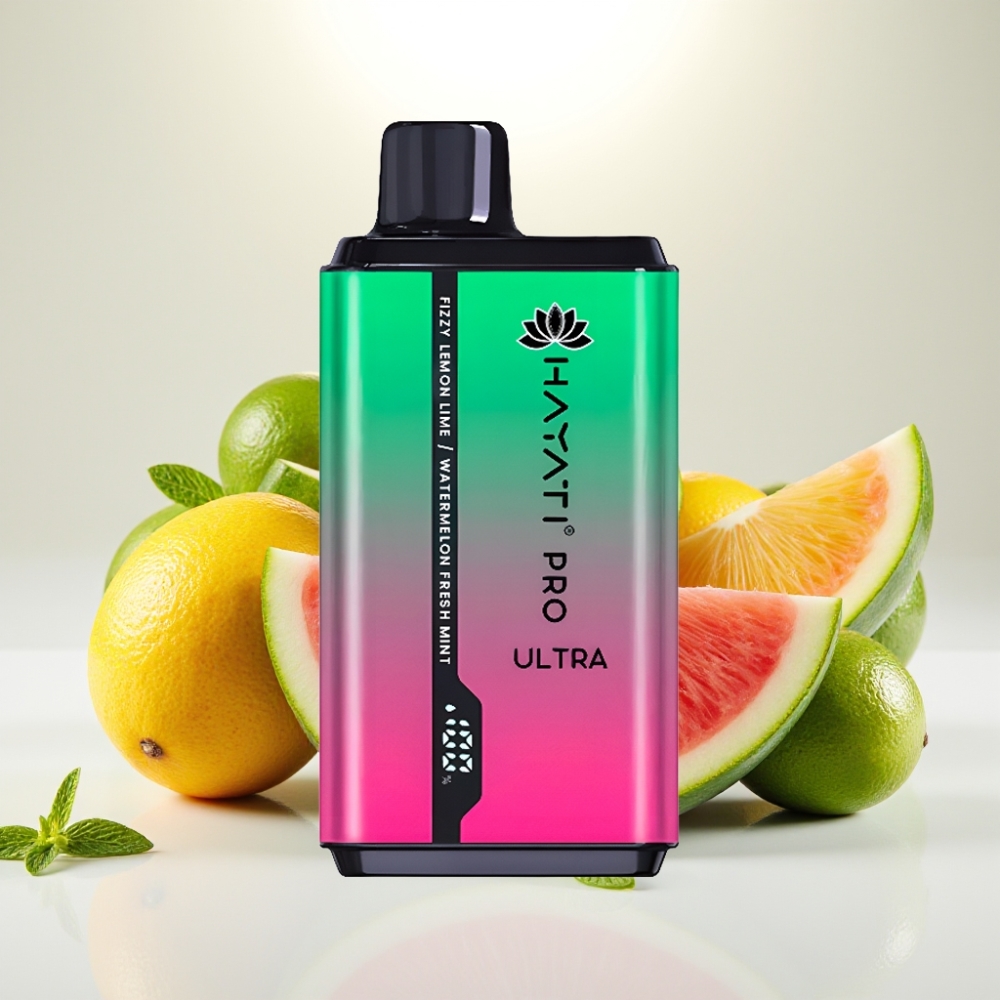 Hayati Pro Ultra 15000 Puffs Fľašová Citróna & Lime Melóna Čerstvá Mäta 2×12ml 2% 850mAh Hayati Pro Ultra 15000 Puffs Fľašová Citróna & Lime Melóna Čerstvá Mäta 2×12ml 2% 850mAh