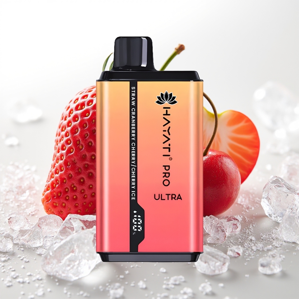 Hayati Pro Ultra 15000 Puffs Jahôdová Brusnica Čerešňa Čerešňový ľad – 850mAh, 2×12ml, 2%