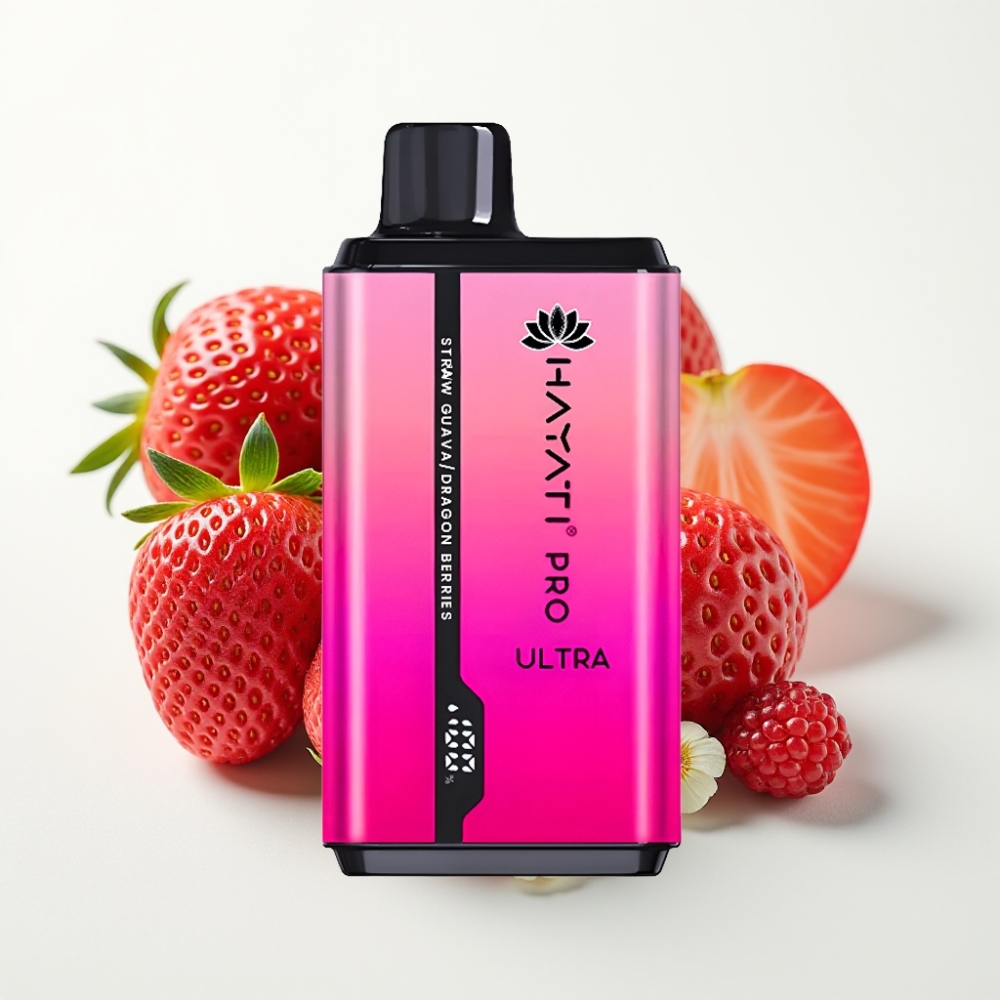 Hayati Pro Ultra 15000 Puffs – Jahoda Guava Dračie Bobule, 15000+ Puffs, 850mAh, 2×12ml, 2%