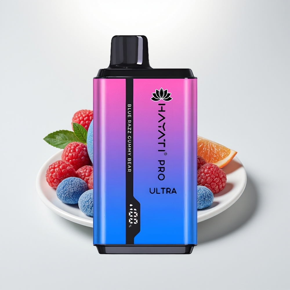 Hayati Pro Ultra 15000 Puffs Modrá Malinová Guma, 15000+ Puffs, 850mAh, 2×12ml