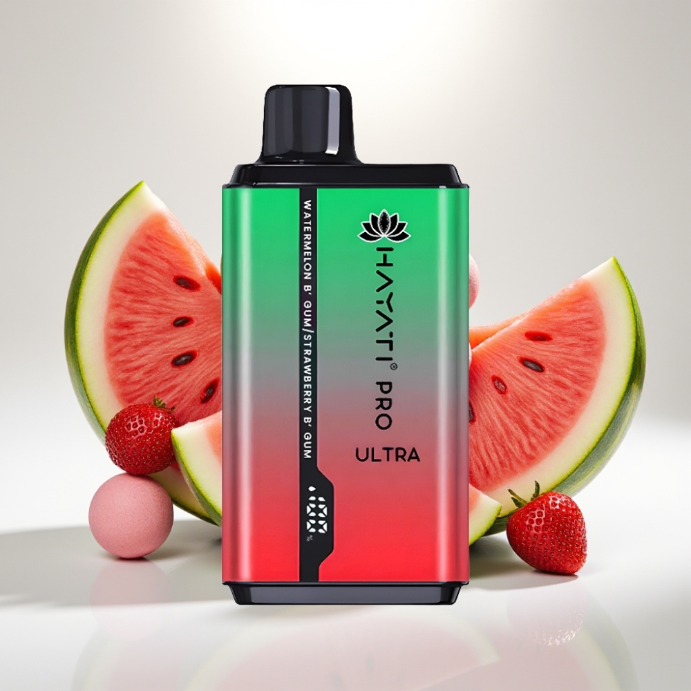 Hayati Pro Ultra 15000 Puffs Vodový Melón Žuvačka Jahodová Žuvačka 2×12ml 2%